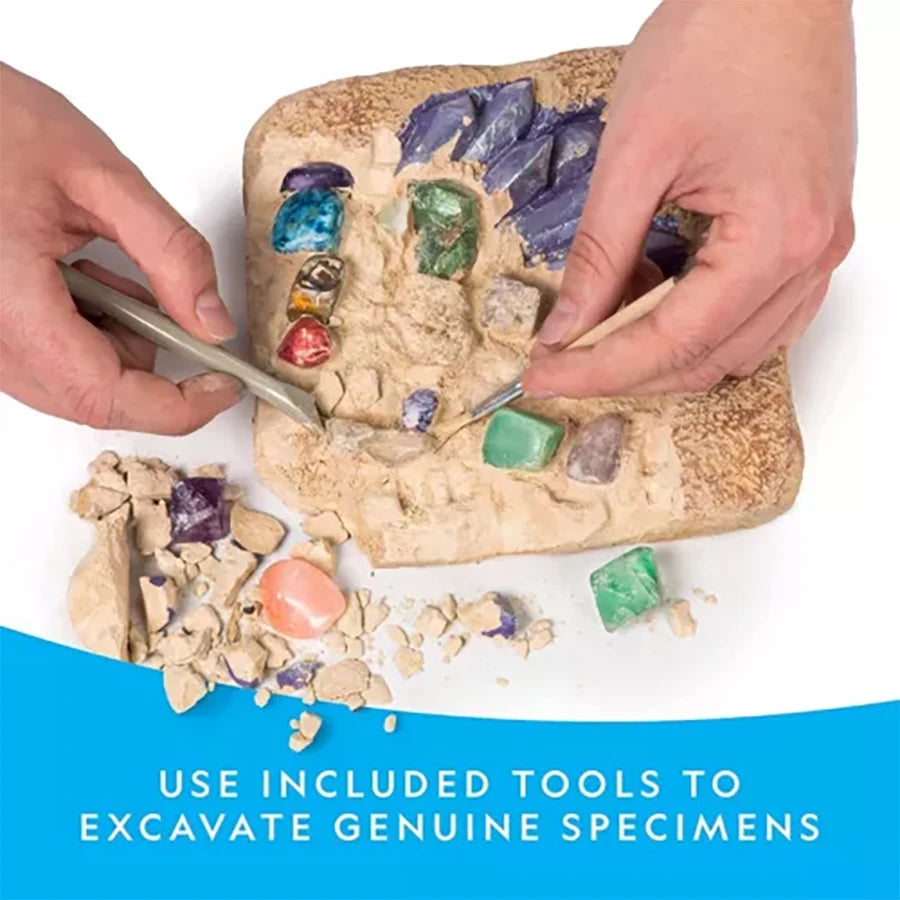 STEM Mega Gemstone Dig Kit-dig and discover gemstone crystal dig toy set child educational toy crystal mining kit