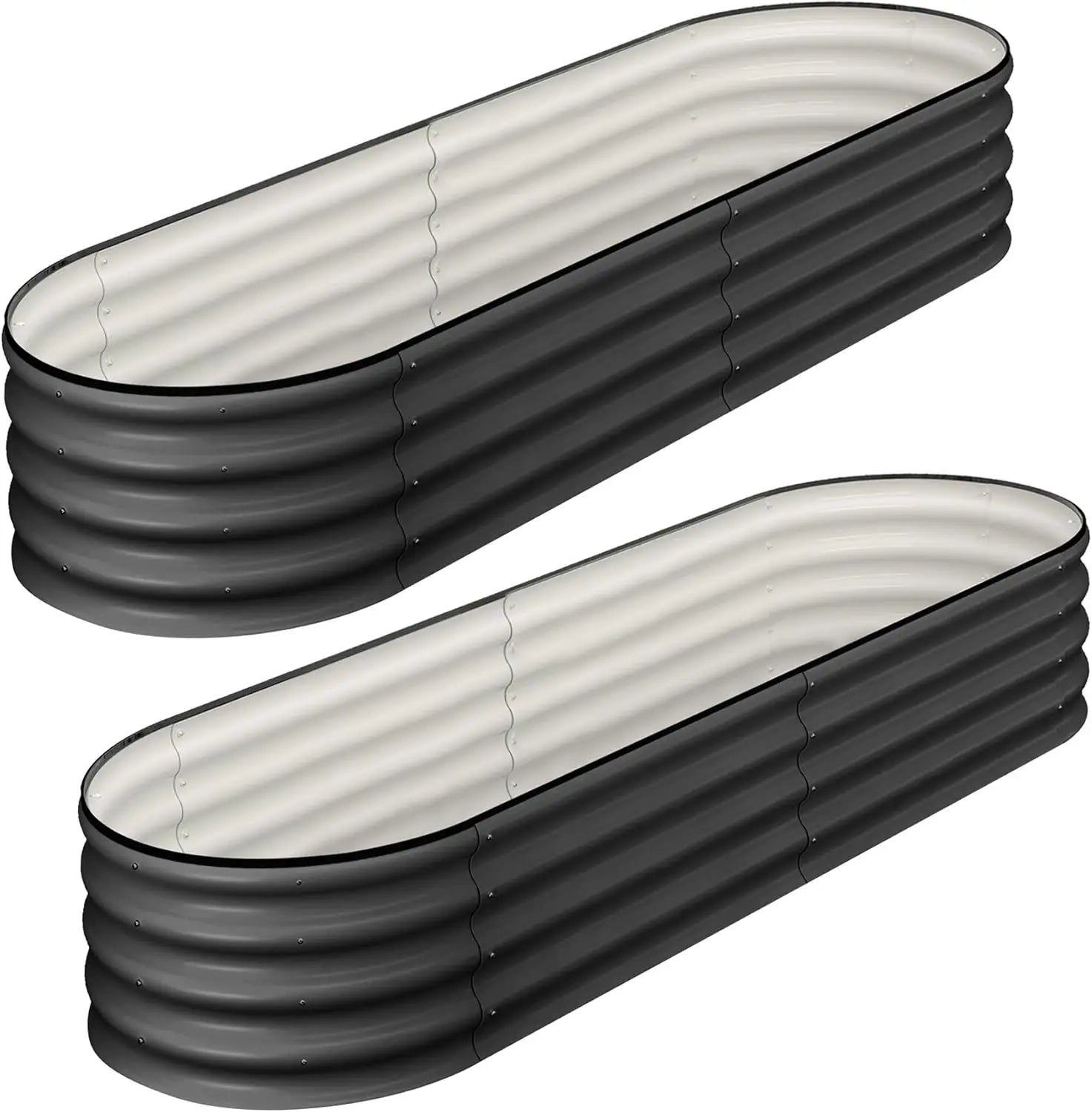 2 Pcs 4.5x2x1ft Oval Raised Garden Beds