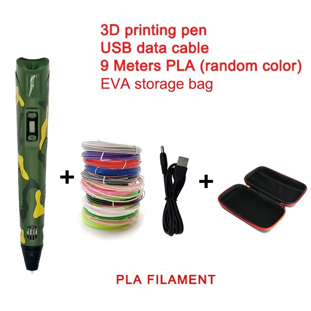 Electronic 3D Printing Pen with PLA & Storage Bag