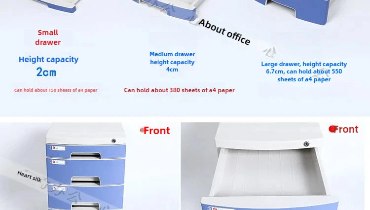 Desktop File Cabinet: A4 File Drawers with Lock, Office Receipt Storage Box, Plastic File Organizer for Desk,  Document Storage