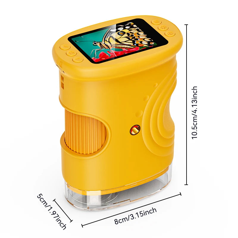 1000X Handheld Microscope for Kids 2.0" Screen Rechargeable