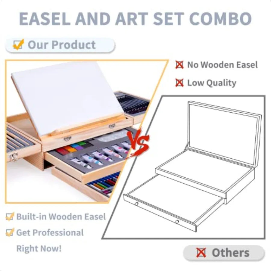 85 Piece Deluxe Wooden Art plies Art Kit with Easel and Acrylic Pad Art Set for Teens