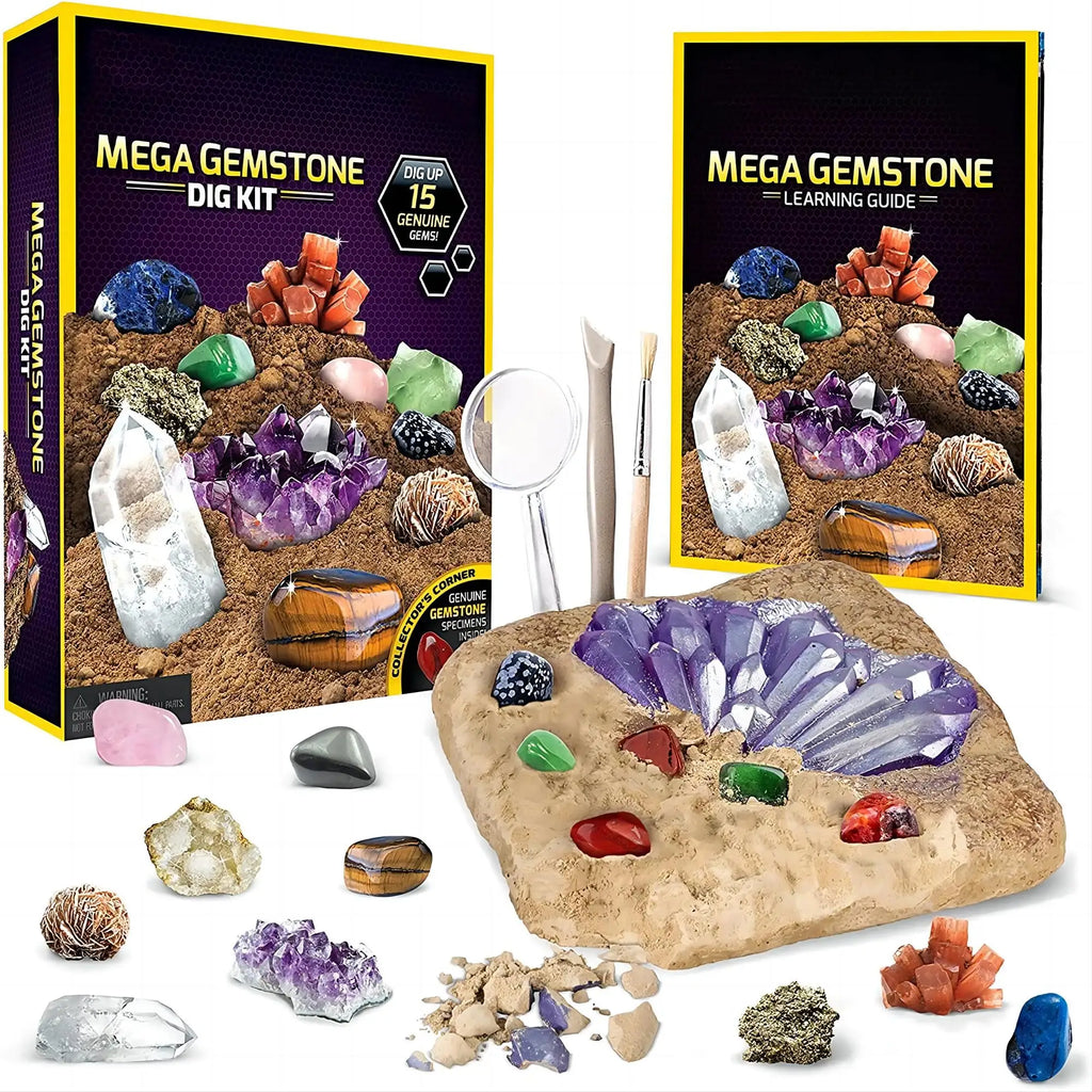 STEM Mega Gemstone Dig Kit-dig and discover gemstone crystal dig toy set child educational toy crystal mining kit