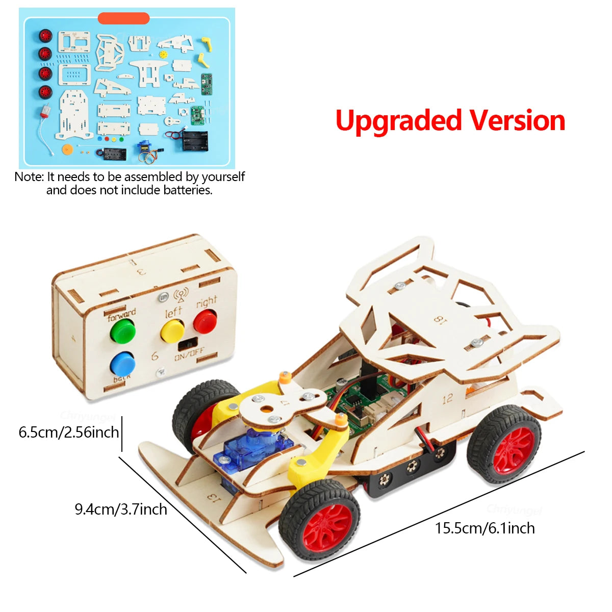 DIY Wooden Remote Control Car Mini Four-Wheel Drive Racing Car Science Experiment Kits