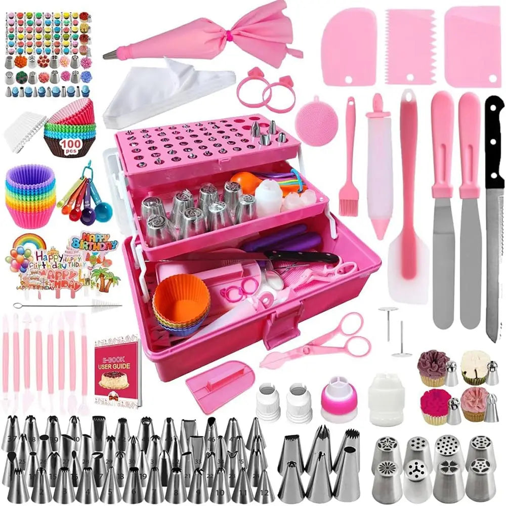 359pcs Cake Decorating Baking Supplies Set, with 66 Tip Baking Set, Piping Bags and Beginner Set, Baking Tools, Cupcake Decorating