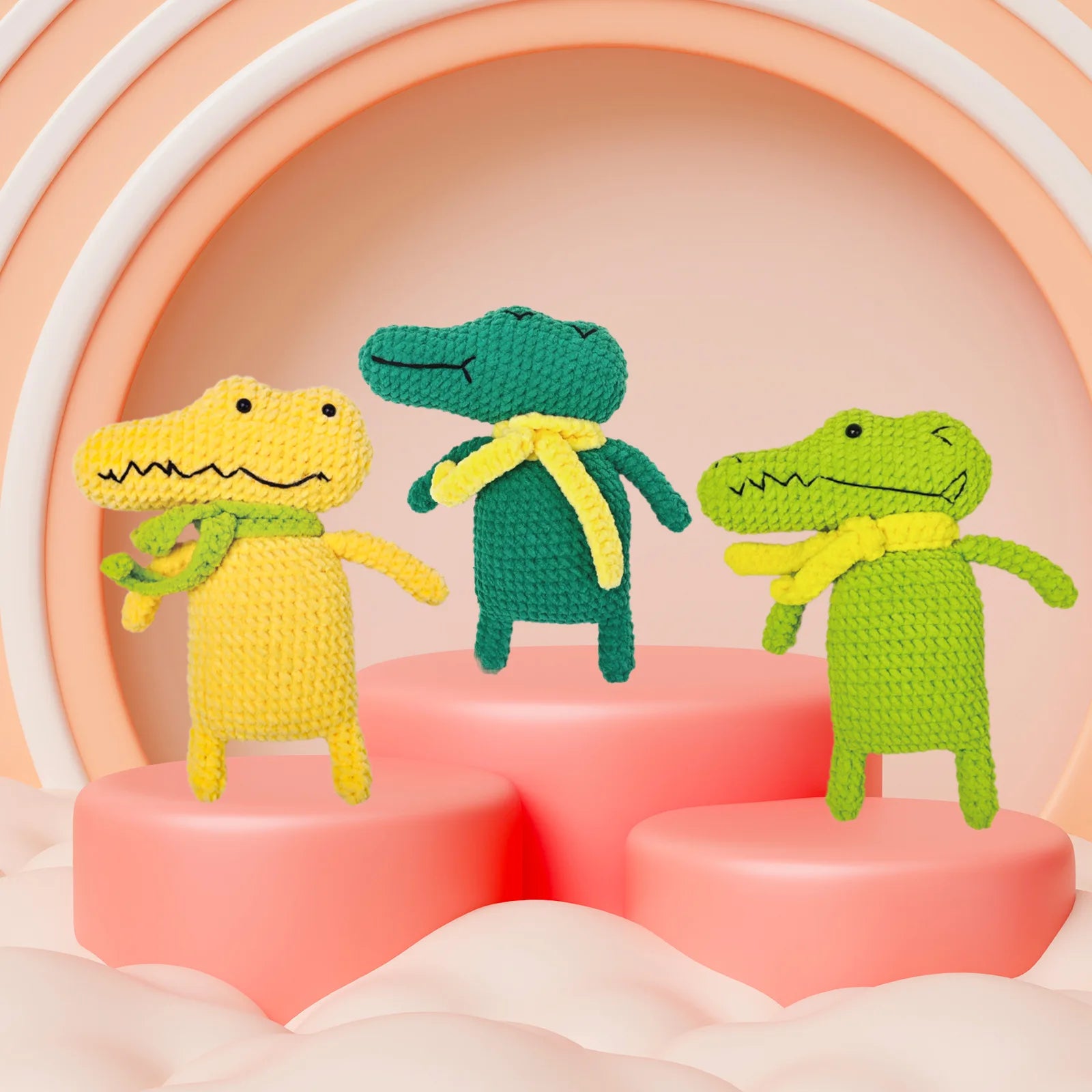 Crocodile Beginner Crochet Animal Kit Easy Yarn with Instruction Manual and Video Tutorial