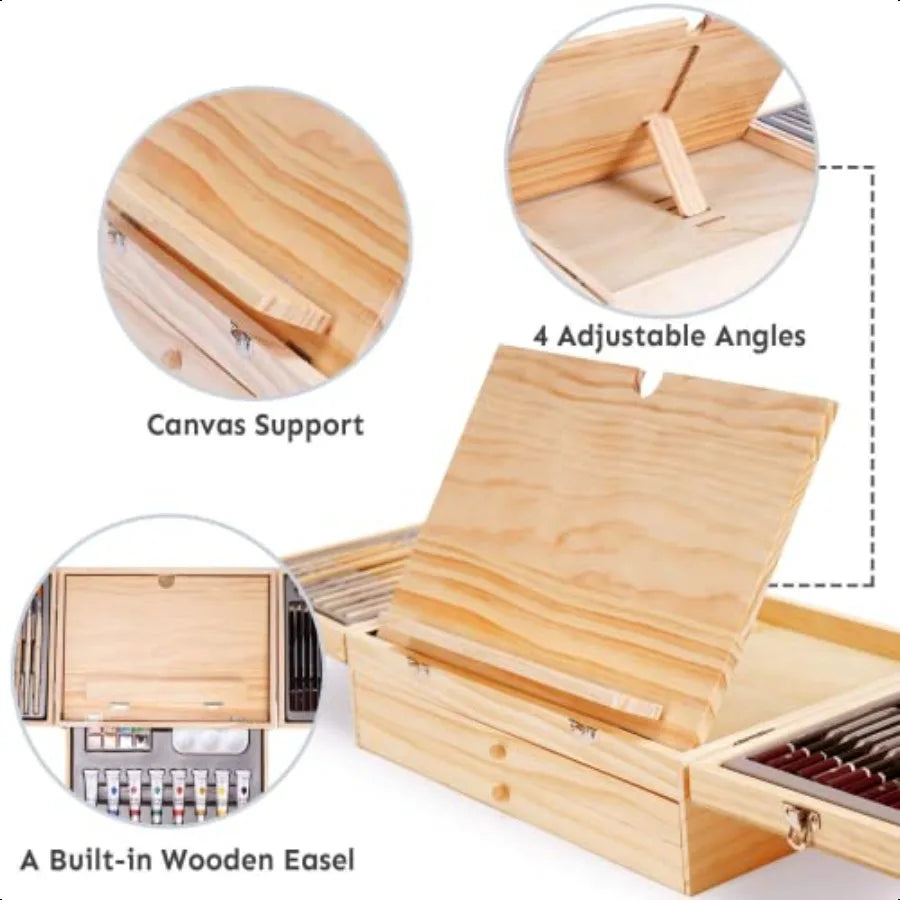 85 Piece Deluxe Wooden Art plies Art Kit with Easel and Acrylic Pad Art Set for Teens