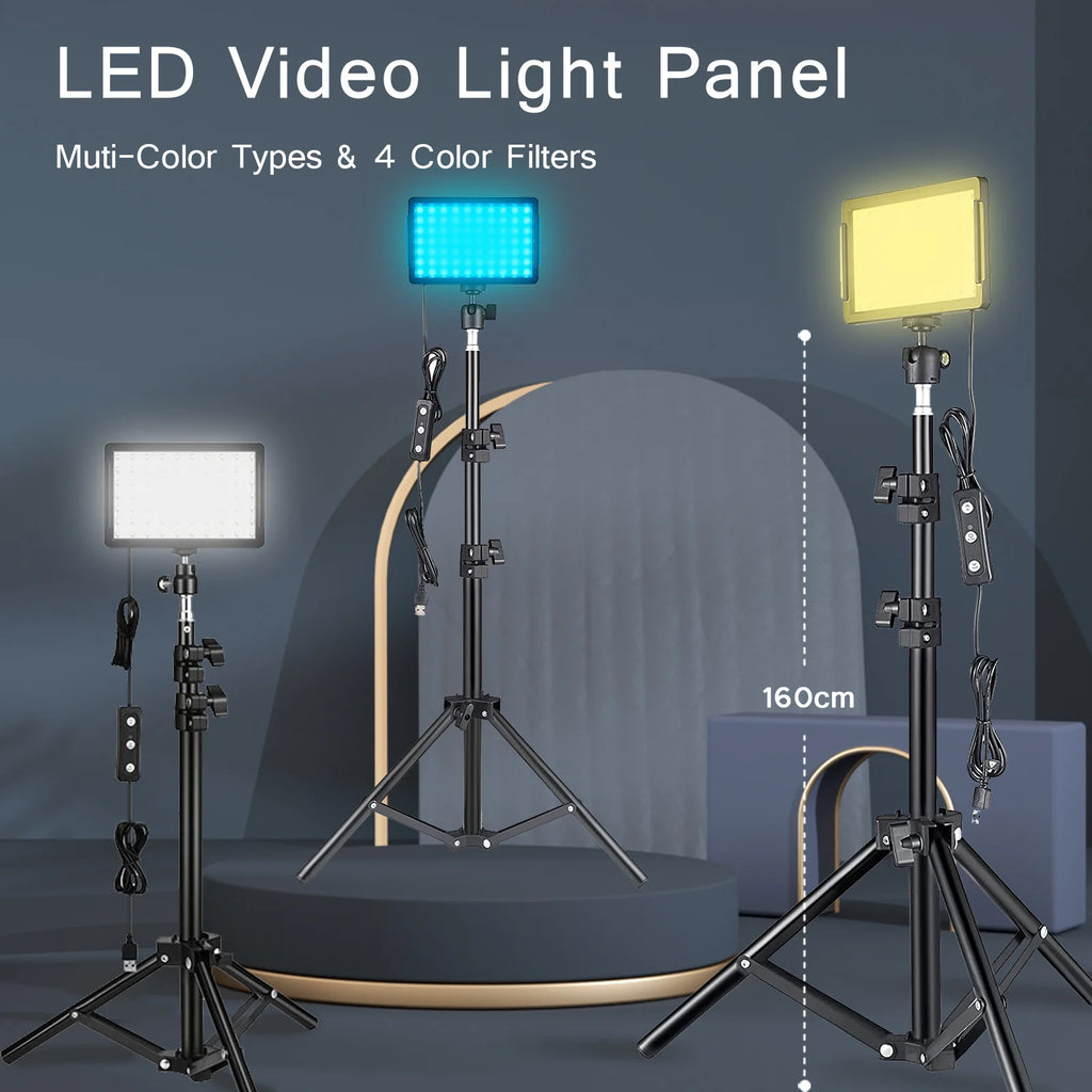 LED Photography /Video Light Panel,Tripod Stand, RGB Filters