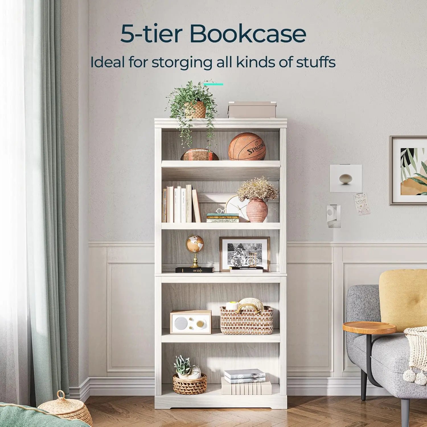 5-Shelf Bookcase 68 "Tall