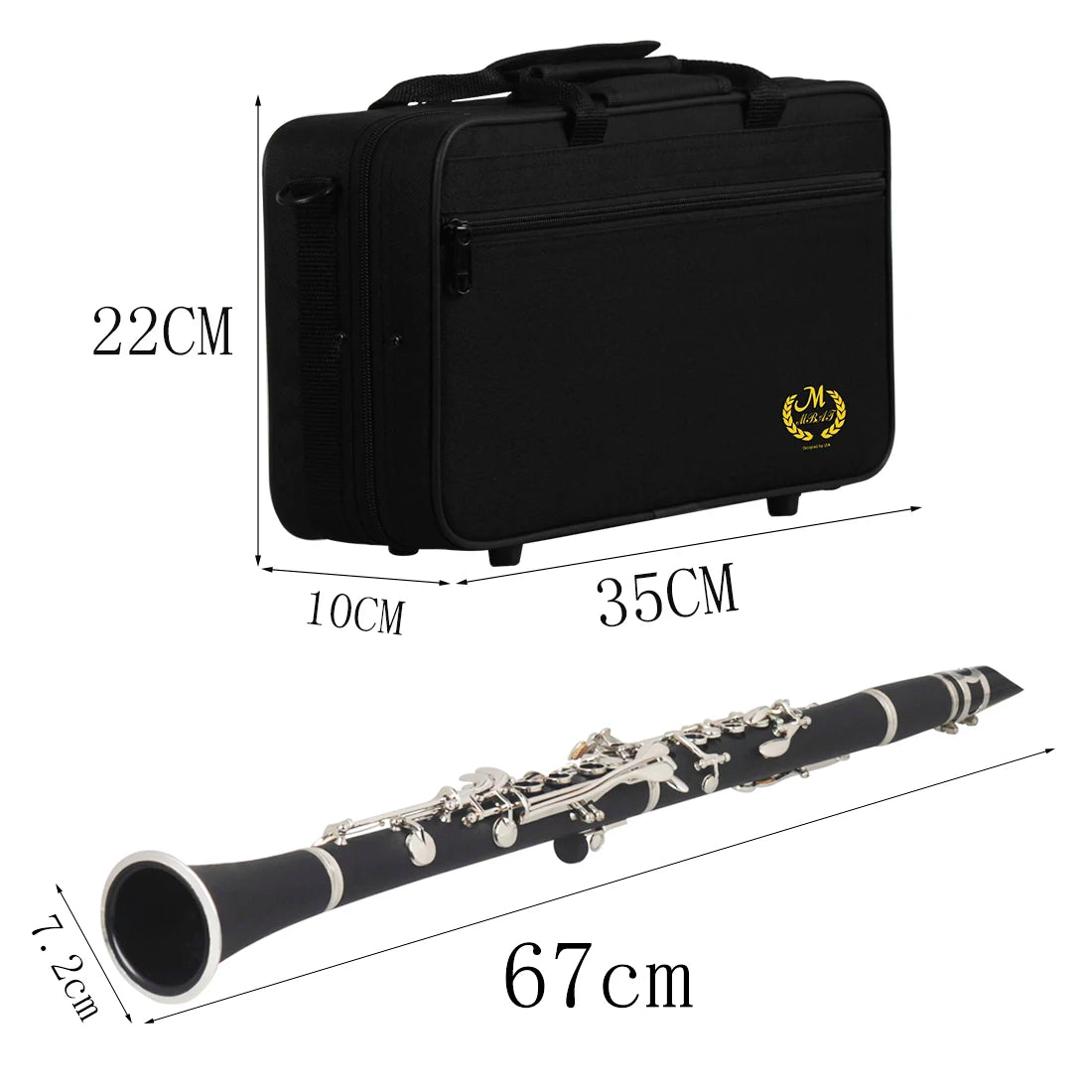 M MBAT Clarinet Bb 17 Key Clarinet Bakelite Body Material Woodwind instruments Clarinette with Box Cleaning Cloth