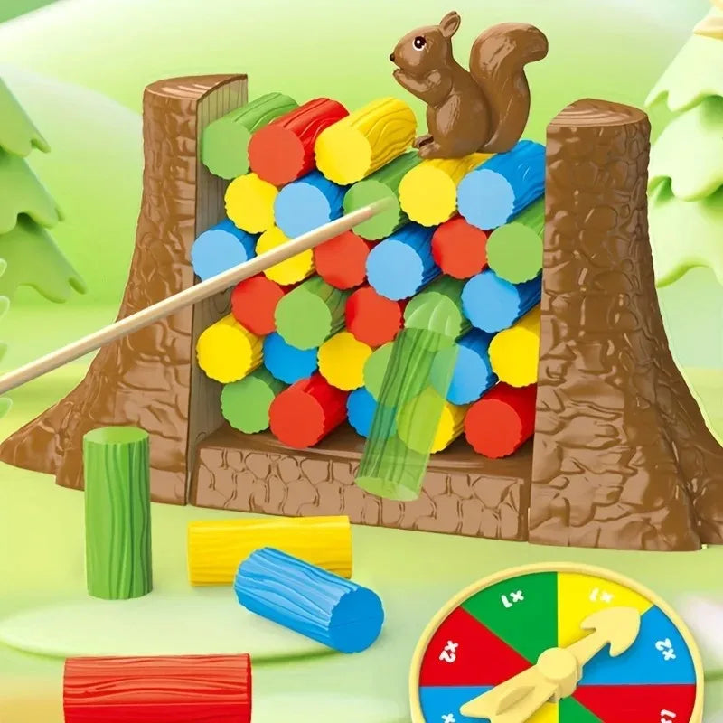 Squirrel Stacking Balance Tower Building Challenge