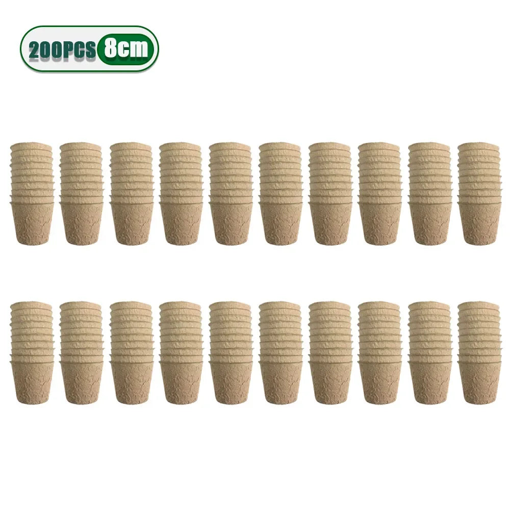 3.15 Inch Biodegradable Peat Seedling Pots for Succulent Propagation Flower Germination Durable Plant Seed Trays Outdoor Use