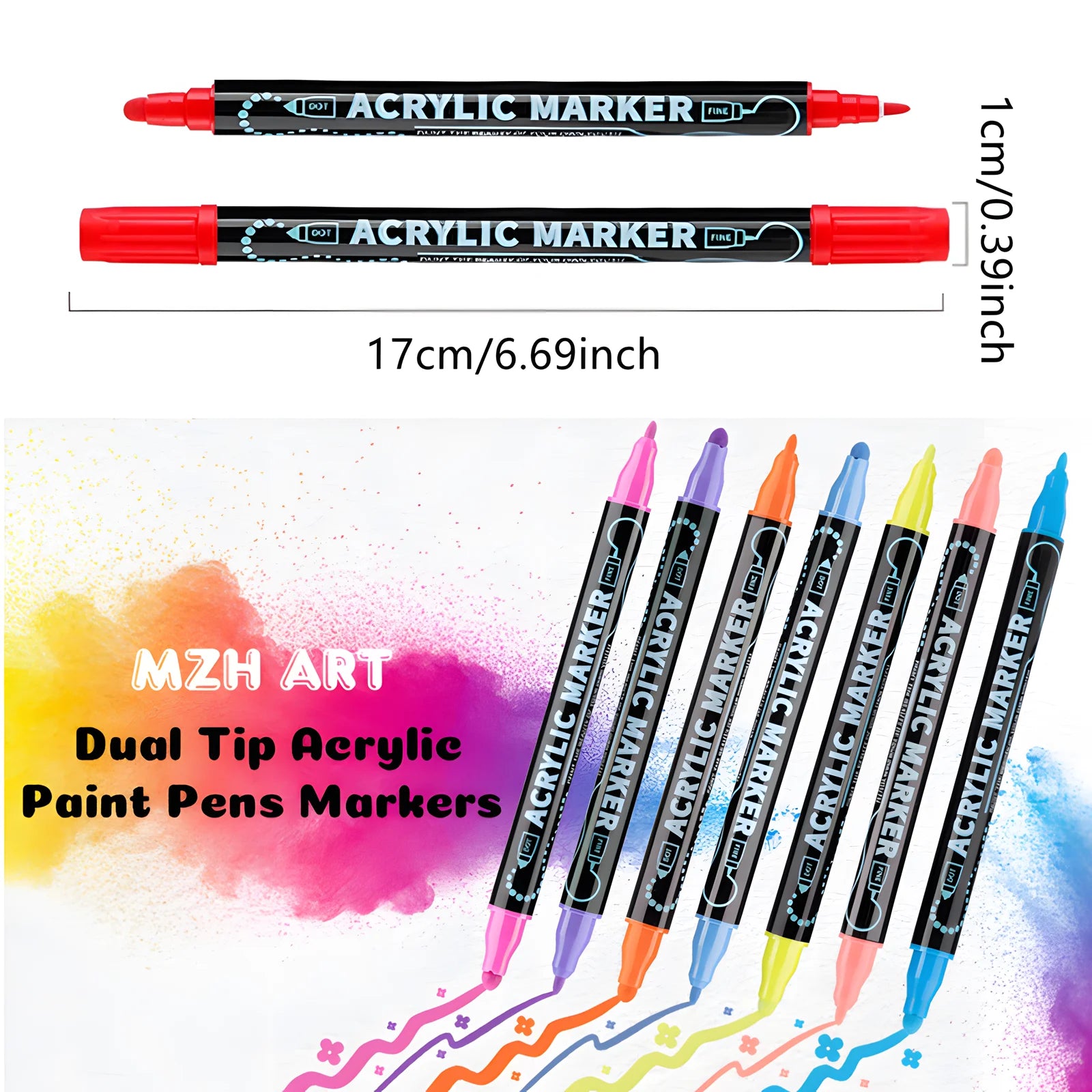 120 Color Dual Tip Acrylic Paint Pen