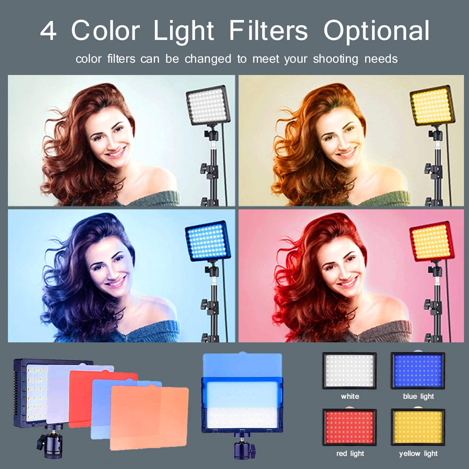LED Photography /Video Light Panel,Tripod Stand, RGB Filters