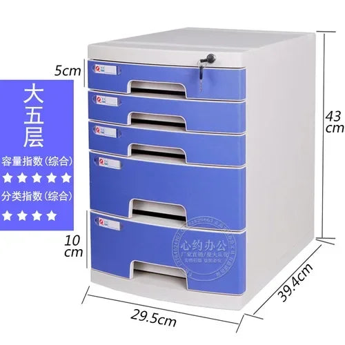 Desktop File Cabinet: A4 File Drawers with Lock, Office Receipt Storage Box, Plastic File Organizer for Desk,  Document Storage