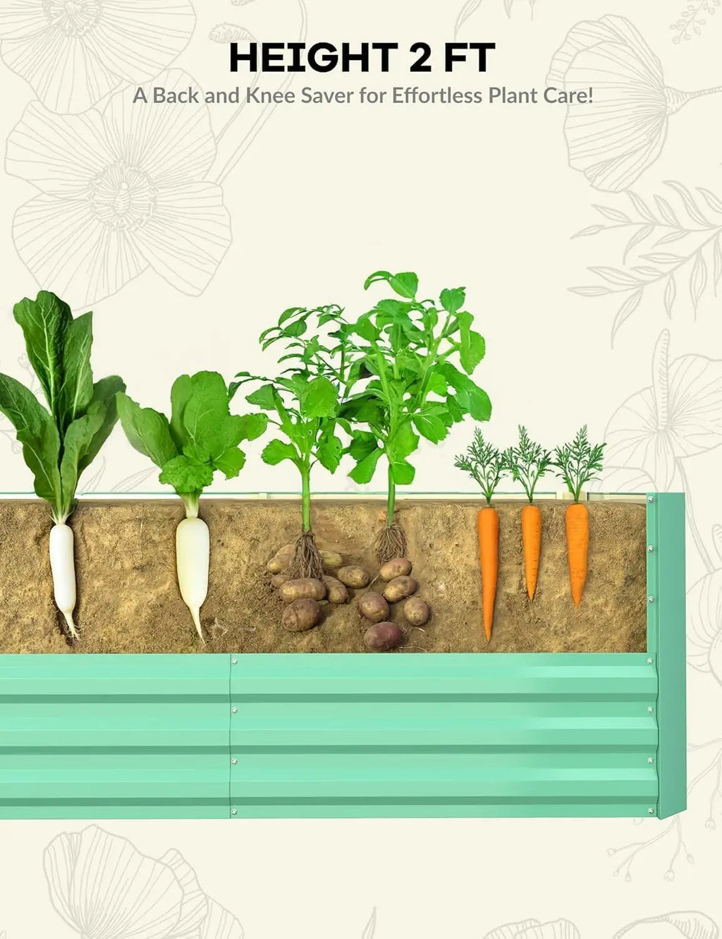 Galvanized Raised Garden Bed Deep Root Planter Box for Vegetables Flowers Herbs-Large Metal Raised Garden Bed Kit