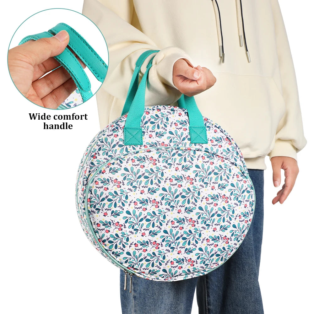 Embroidery Project Bag Embroidery Supplies Storage Carrying Tote Case with Multiple Pockets for Floss Hoops Thread Stitch Tools