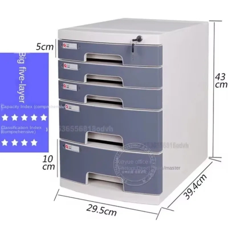 Desktop File Cabinet: A4 File Drawers with Lock, Office Receipt Storage Box, Plastic File Organizer for Desk,  Document Storage