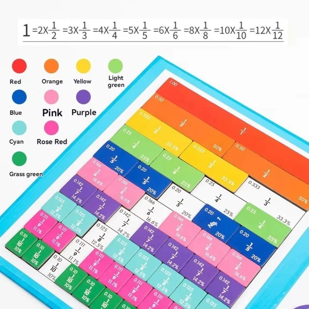 Magnetic Fraction Puzzles Math Mastery Montessori Learning Board