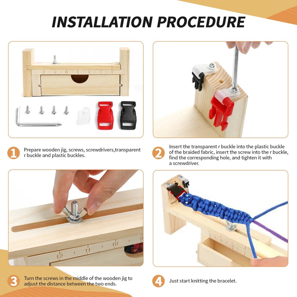 Adjustable Length Paracord Jig Bracelet Maker