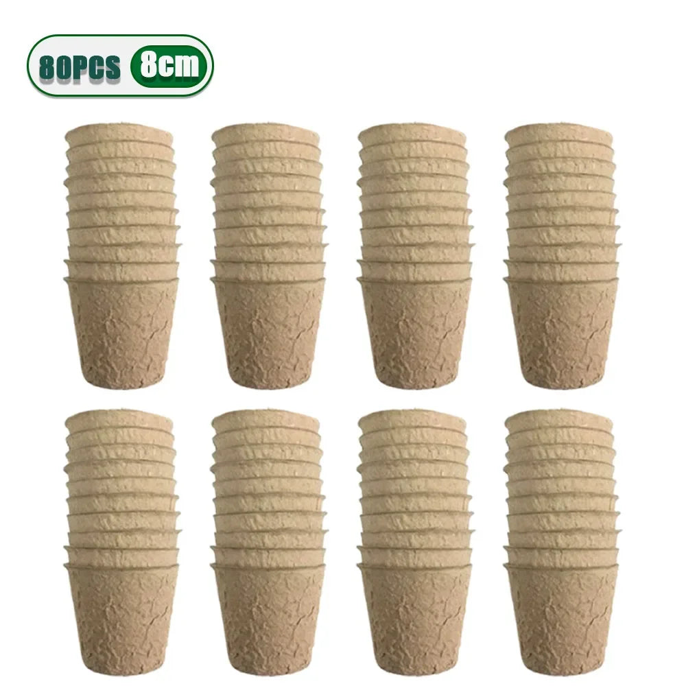3.15 Inch Biodegradable Peat Seedling Pots for Succulent Propagation Flower Germination Durable Plant Seed Trays Outdoor Use