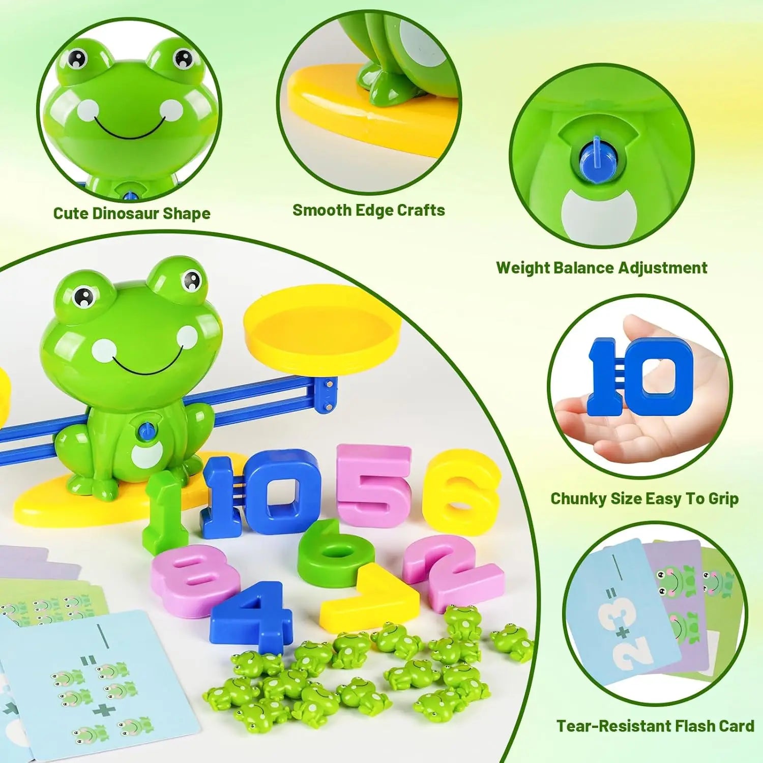 Frog Math Balance Scale Educational Prop for Kids Number Learning And Counting Montessori Interactive