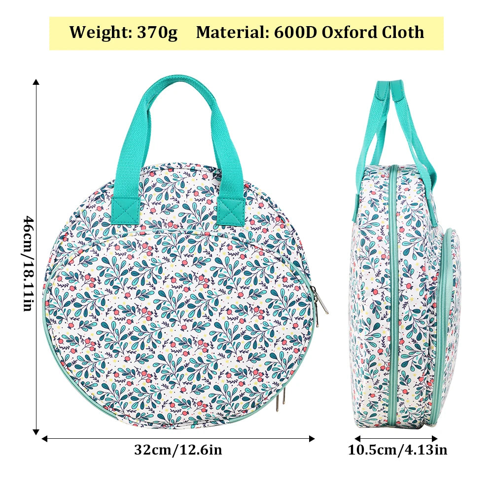 Embroidery Project Bag Embroidery Supplies Storage Carrying Tote Case with Multiple Pockets for Floss Hoops Thread Stitch Tools