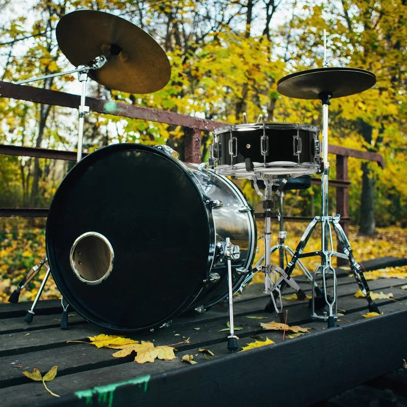 Black Snare Drum with Stand Bag Set