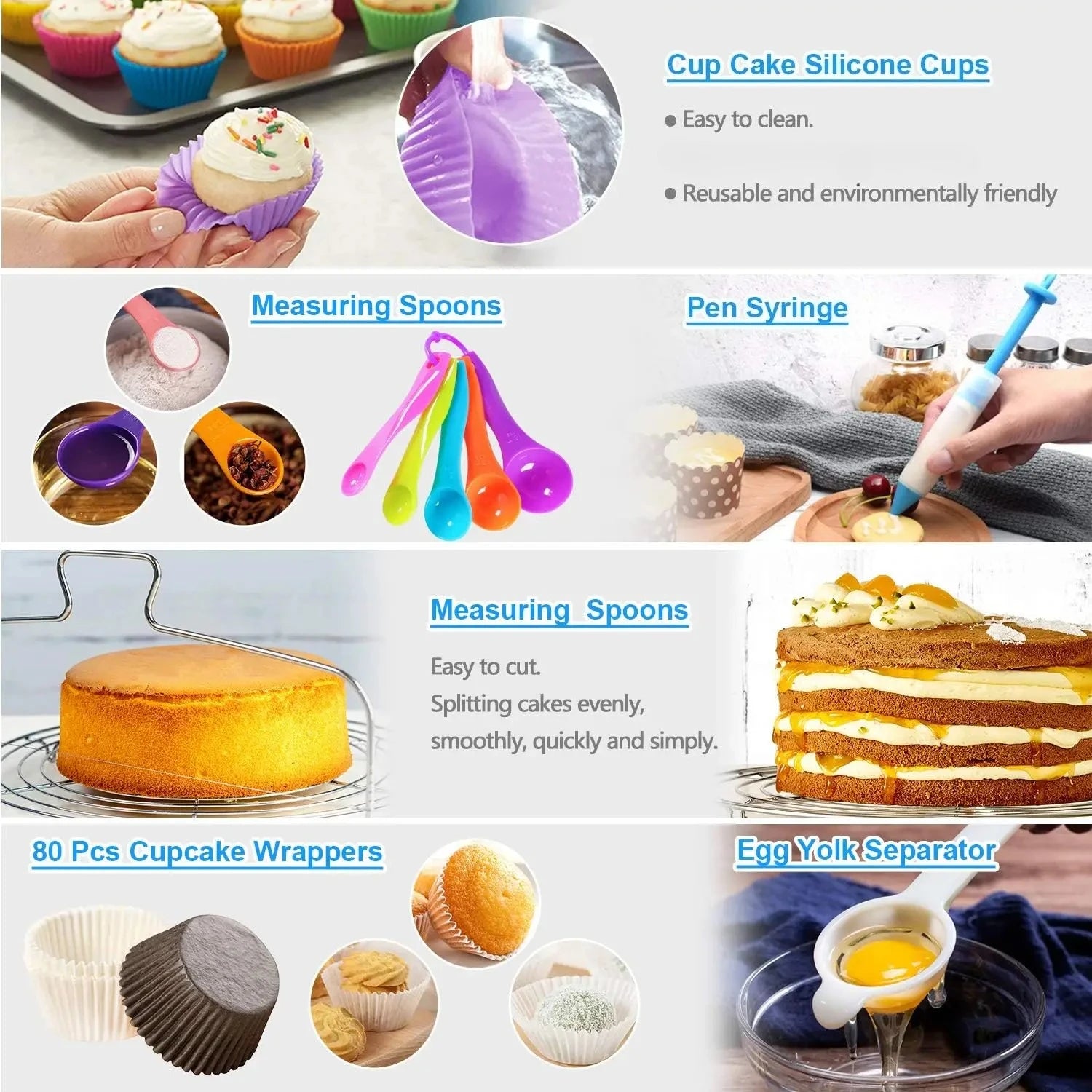 Cake Decorating Supplies Kit Tools Set Baking Accessories with Cake Turntable Pastry Piping Bag, Piping Icing Tips for Beginners