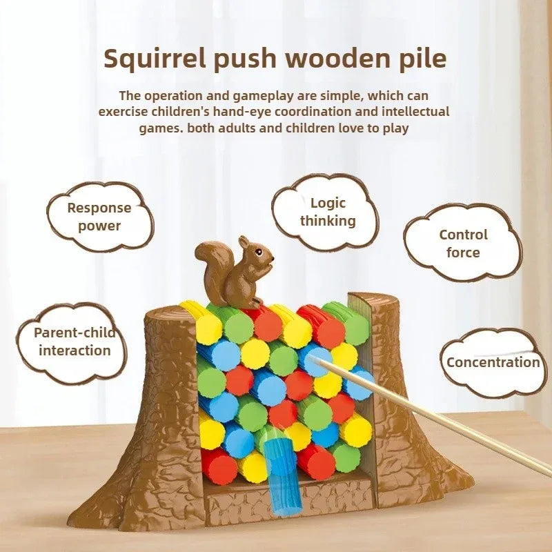 Squirrel Stacking Balance Tower Building Challenge