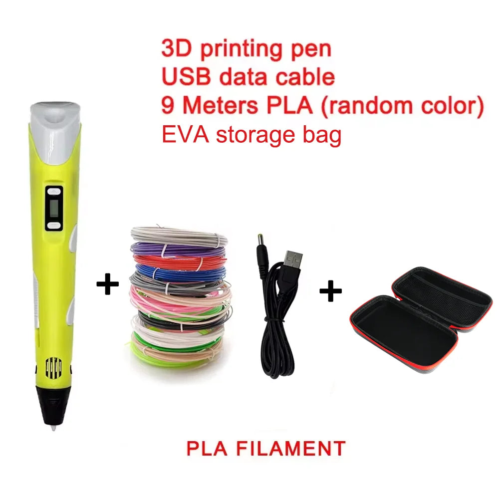 Electronic 3D Printing Pen with PLA & Storage Bag