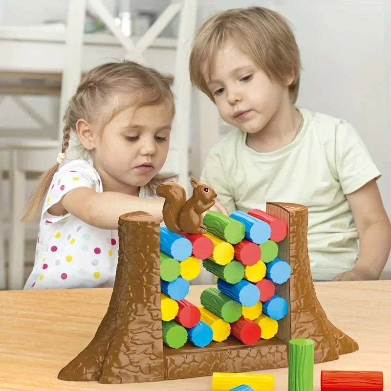 Squirrel Stacking Balance Tower Building Challenge