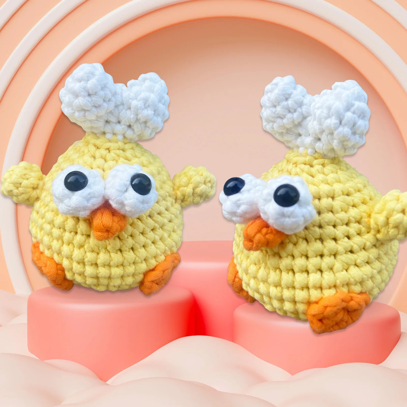 Chicken Crochet Kit Cute Animals DIY Amigurumi Starter Set with Step-by-Step Video Book Tutorial Easy Knitting Project