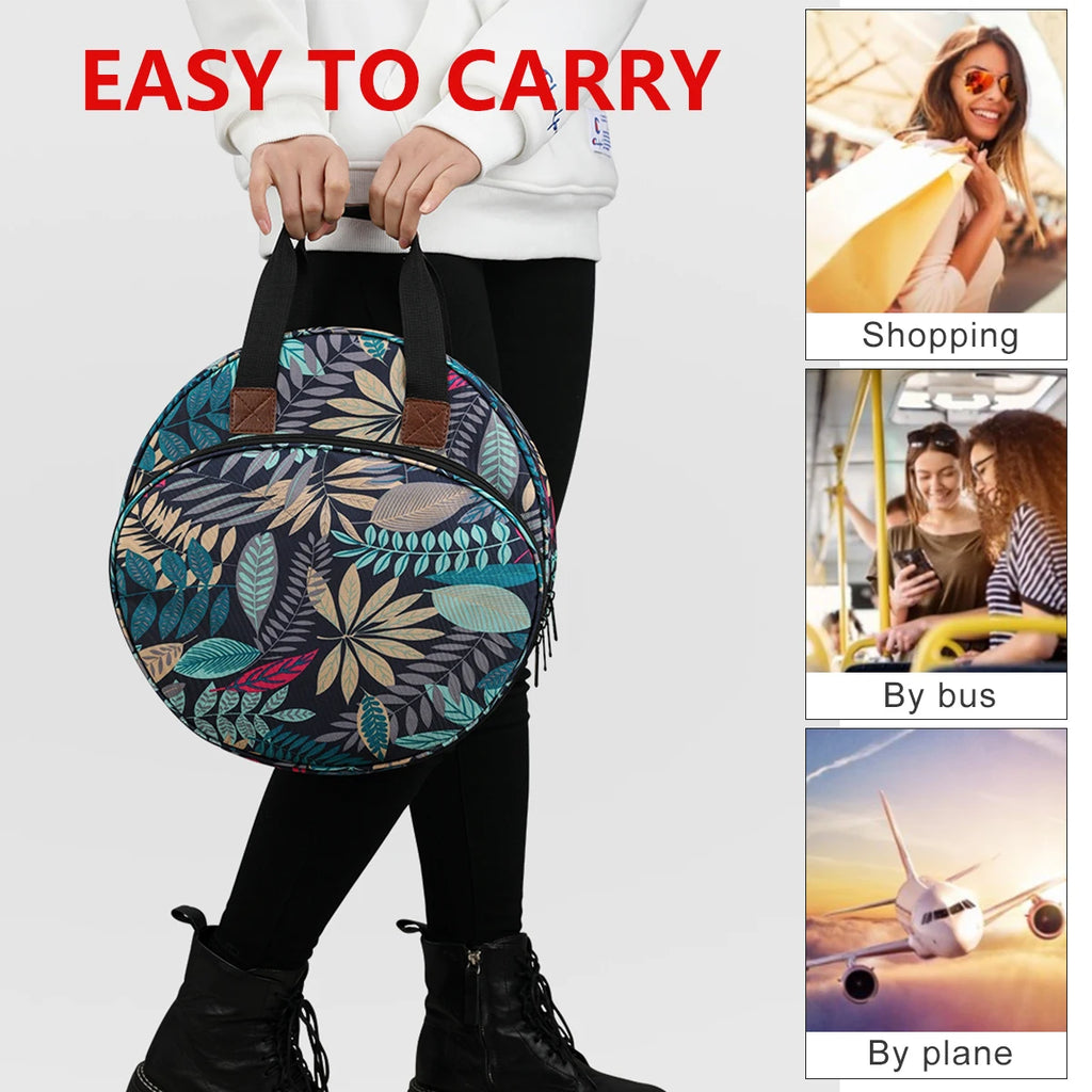 Embroidery Project Bag Embroidery Supplies Storage Carrying Tote Case with Multiple Pockets for Floss Hoops Thread Stitch Tools