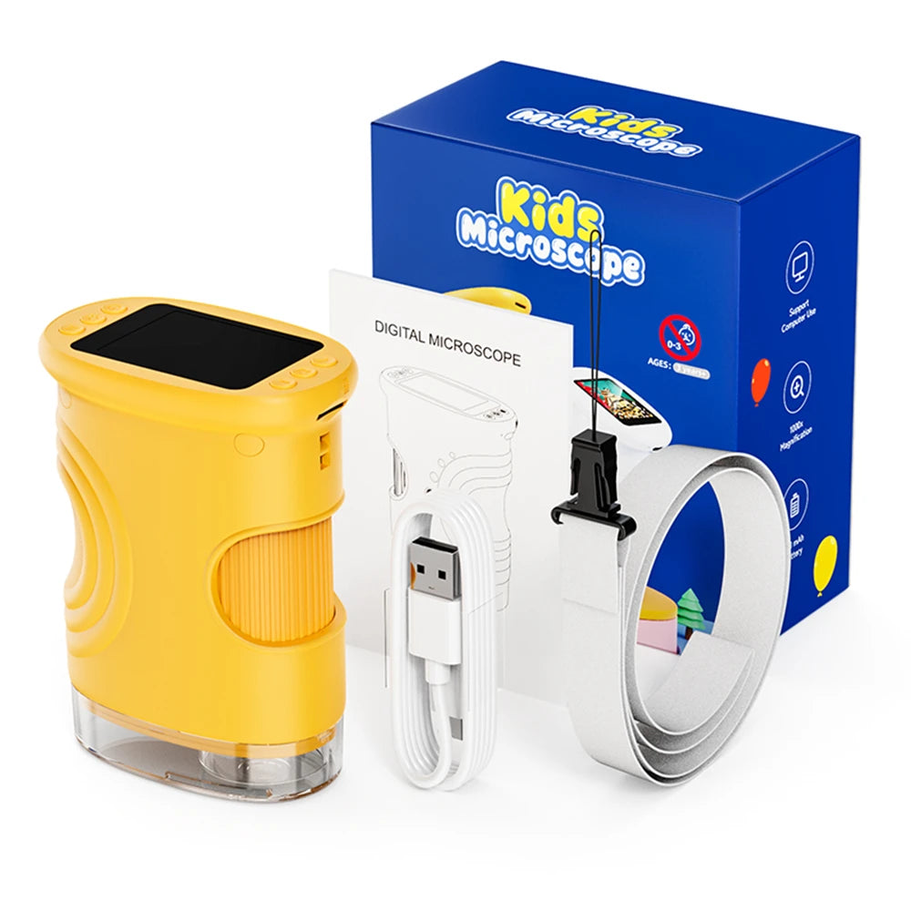 1000X Handheld Microscope for Kids 2.0" Screen Rechargeable