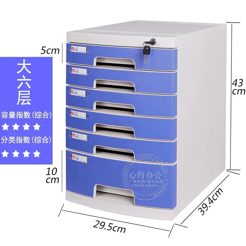 Desktop File Cabinet: A4 File Drawers with Lock, Office Receipt Storage Box, Plastic File Organizer for Desk,  Document Storage