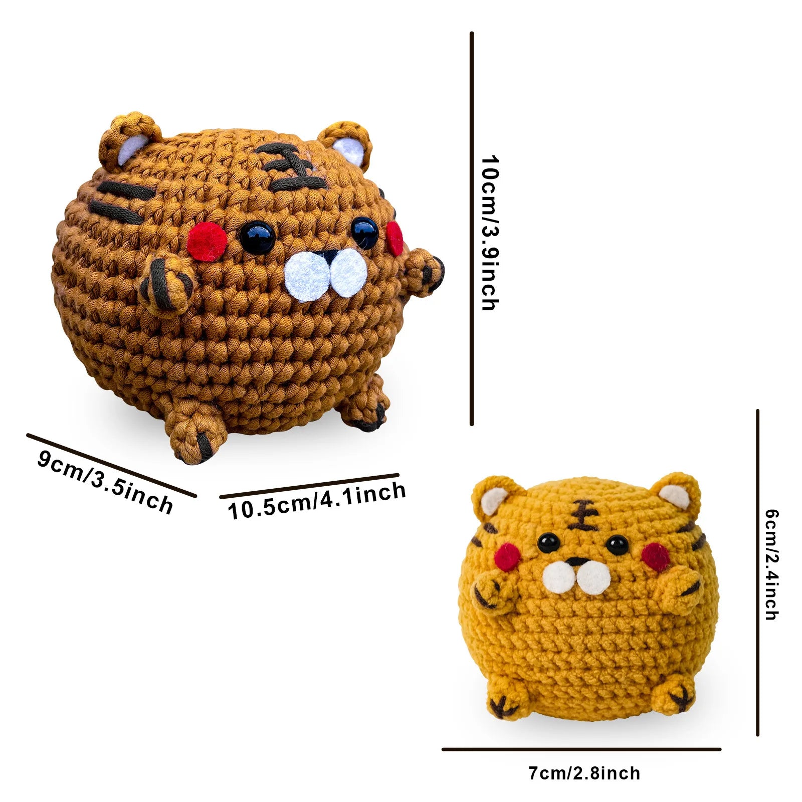DIY Tiger Crochet Kit,Learn to Crochet for Adults, Kids,Cute Tiger Knitting Kit Supplies Yarn Hook with Step-by-Step Video