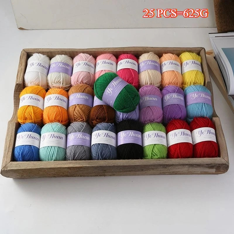 20 PCS 500g Thick Soft Knitting Yarn For DIY Hat Doll Bag Carpet Sweater Crochet Thread Handmade Medium Coarse Milk Cotton Yarn