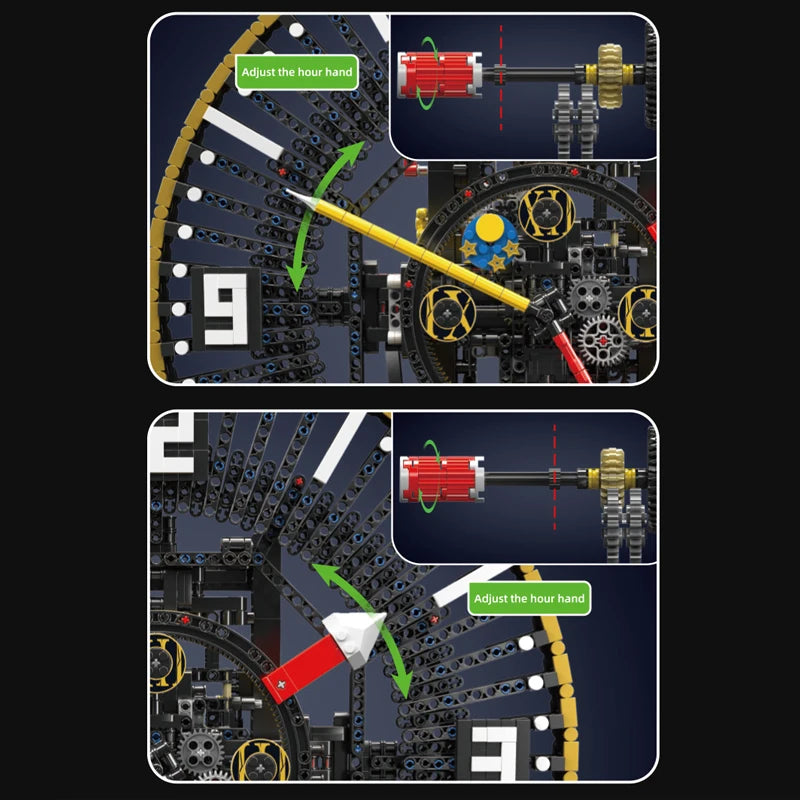 Motorized Mechanical Grand Clock Building STEM Set