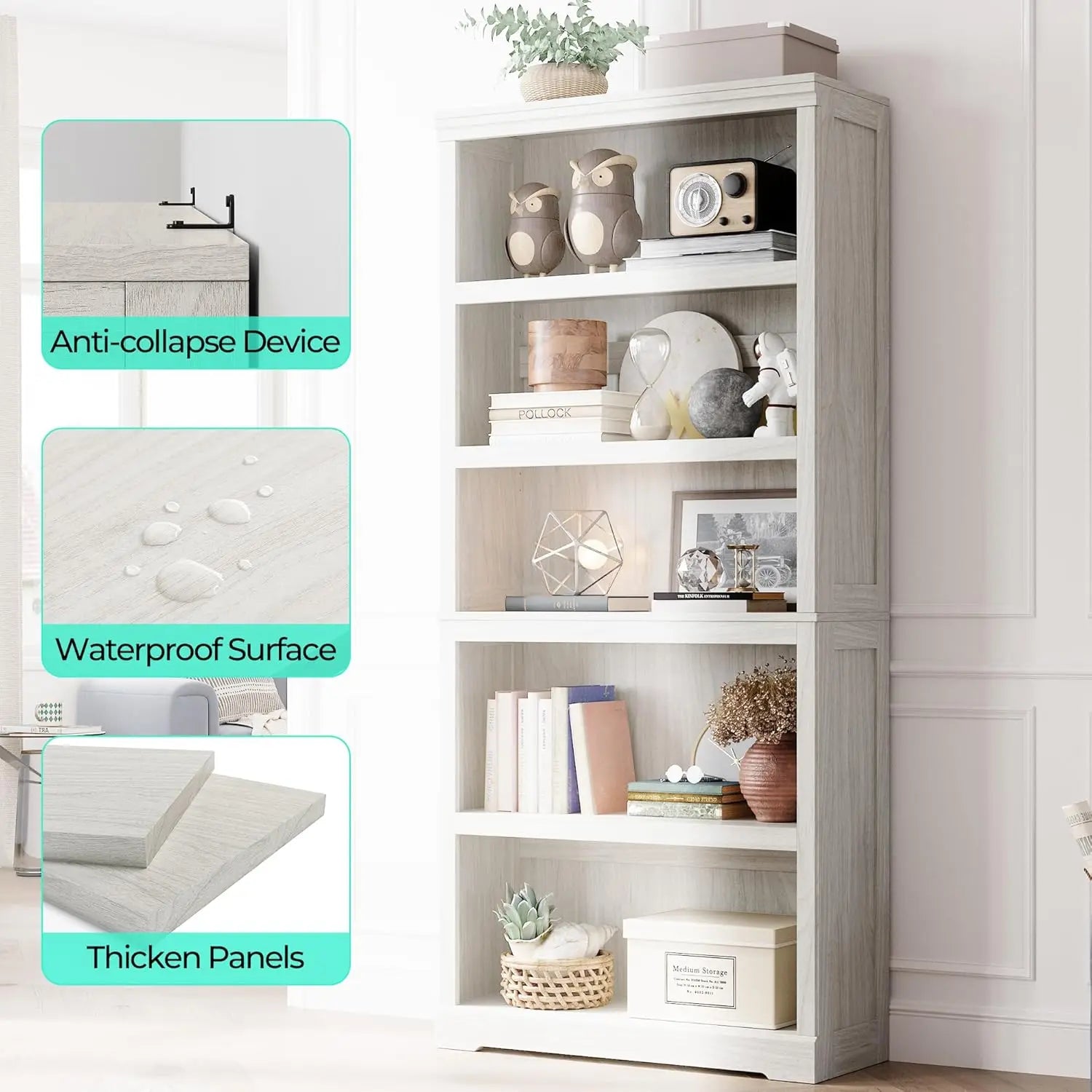 5-Shelf Bookcase 68 "Tall