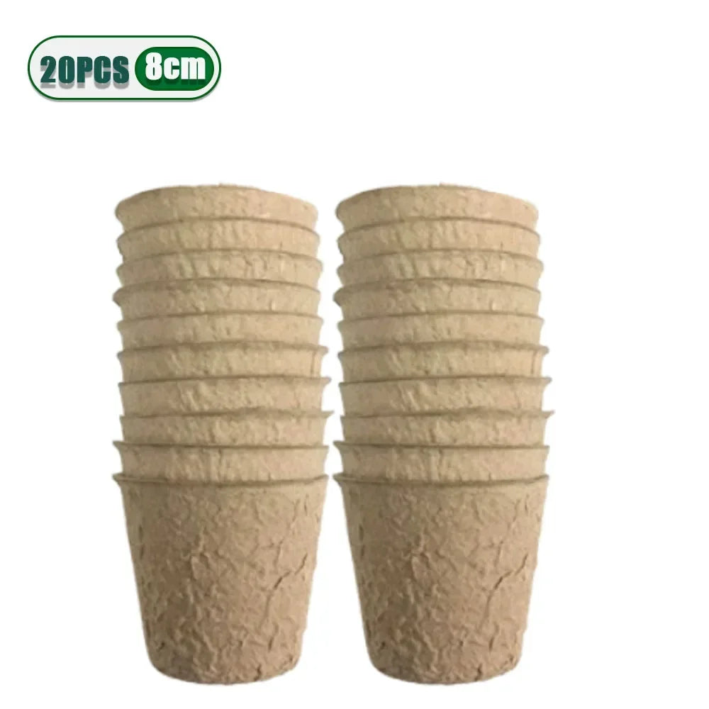 3.15 Inch Biodegradable Peat Seedling Pots for Succulent Propagation Flower Germination Durable Plant Seed Trays Outdoor Use
