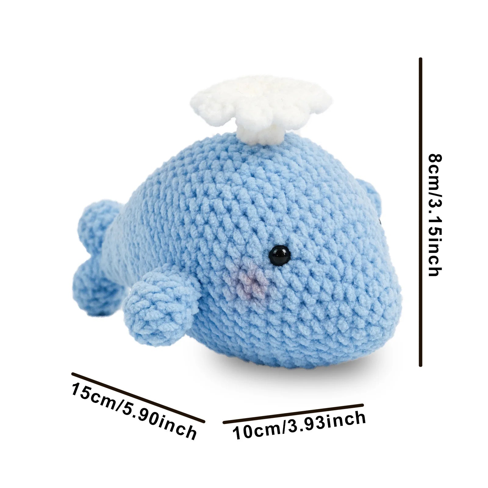 Whale Crochet Kit for Beginners,DIY Craft for Adults, Great Gift for Crochet Lovers, Step by Step Videos,Birthday Gift