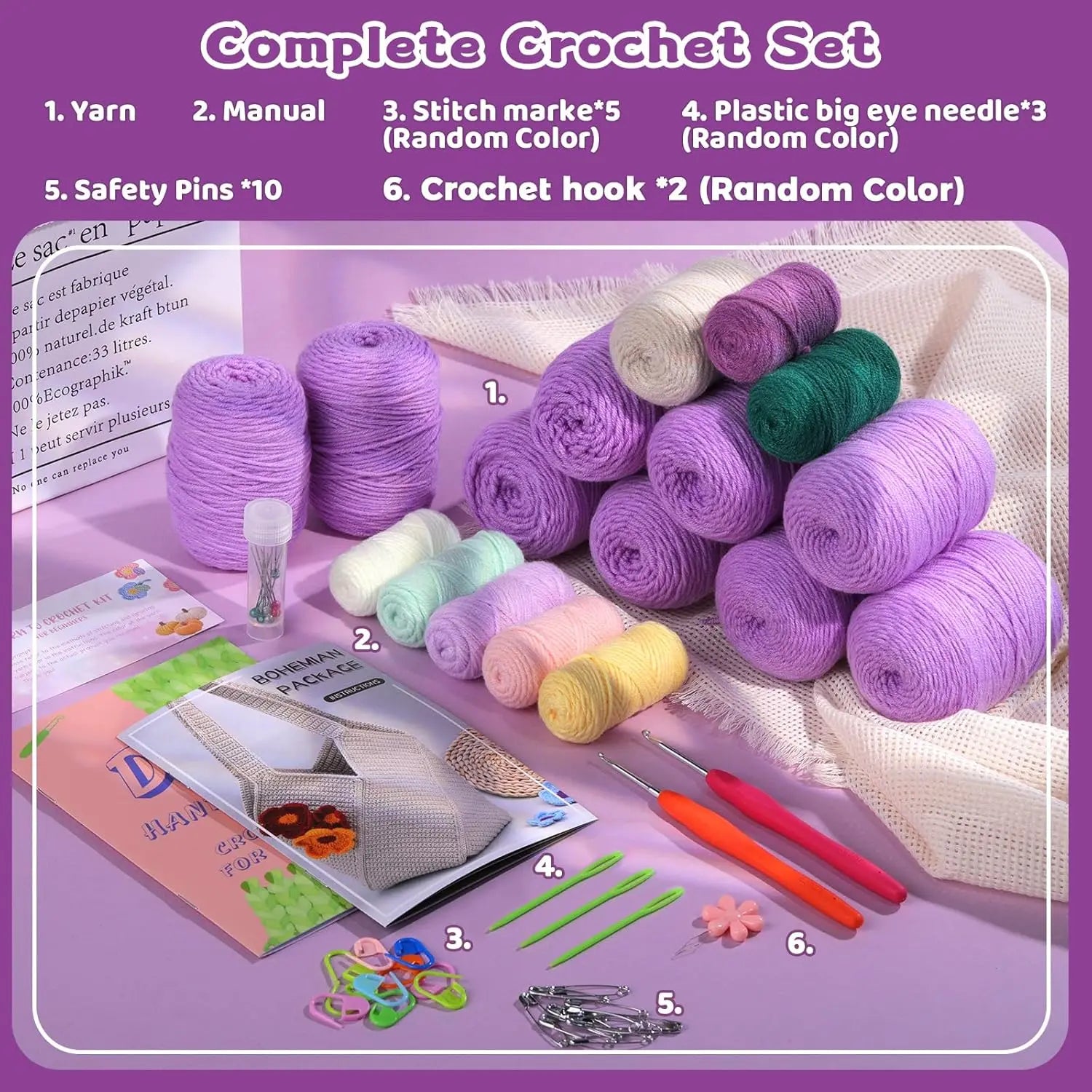 MIUSIE Crochet Bag Kit w/Video Tutorials