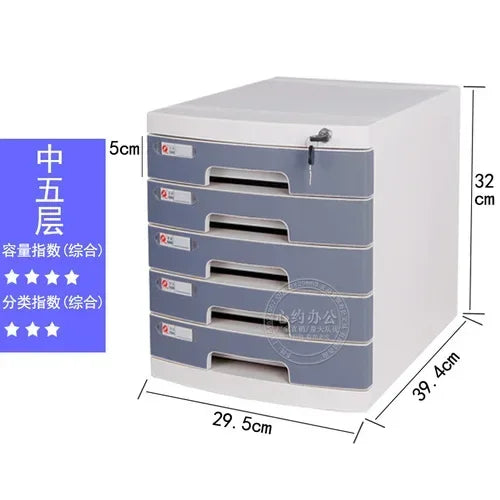 Desktop File Cabinet: A4 File Drawers with Lock, Office Receipt Storage Box, Plastic File Organizer for Desk,  Document Storage