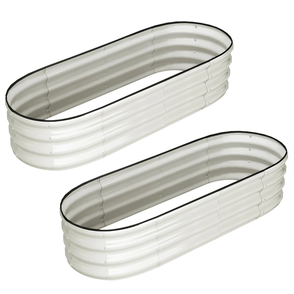 2 Pcs 4.5x2x1ft Oval Raised Garden Beds