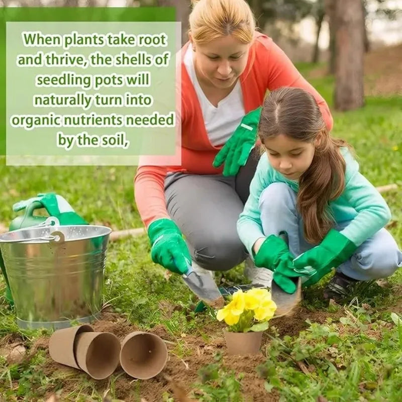 3.15 Inch Biodegradable Peat Seedling Pots for Succulent Propagation Flower Germination Durable Plant Seed Trays Outdoor Use