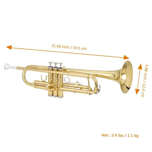 Brass Trumpet Bb with 7C Mouthpiece