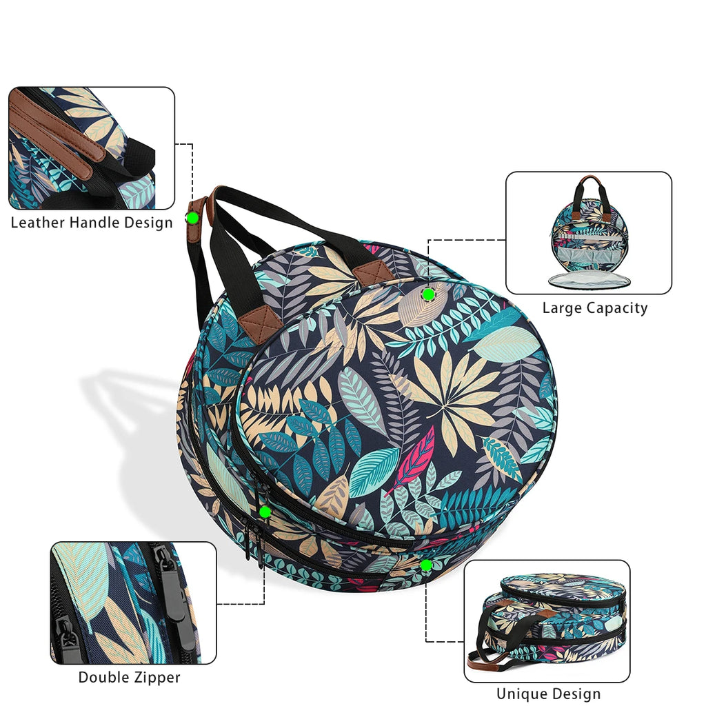 Embroidery Project Bag Embroidery Supplies Storage Carrying Tote Case with Multiple Pockets for Floss Hoops Thread Stitch Tools