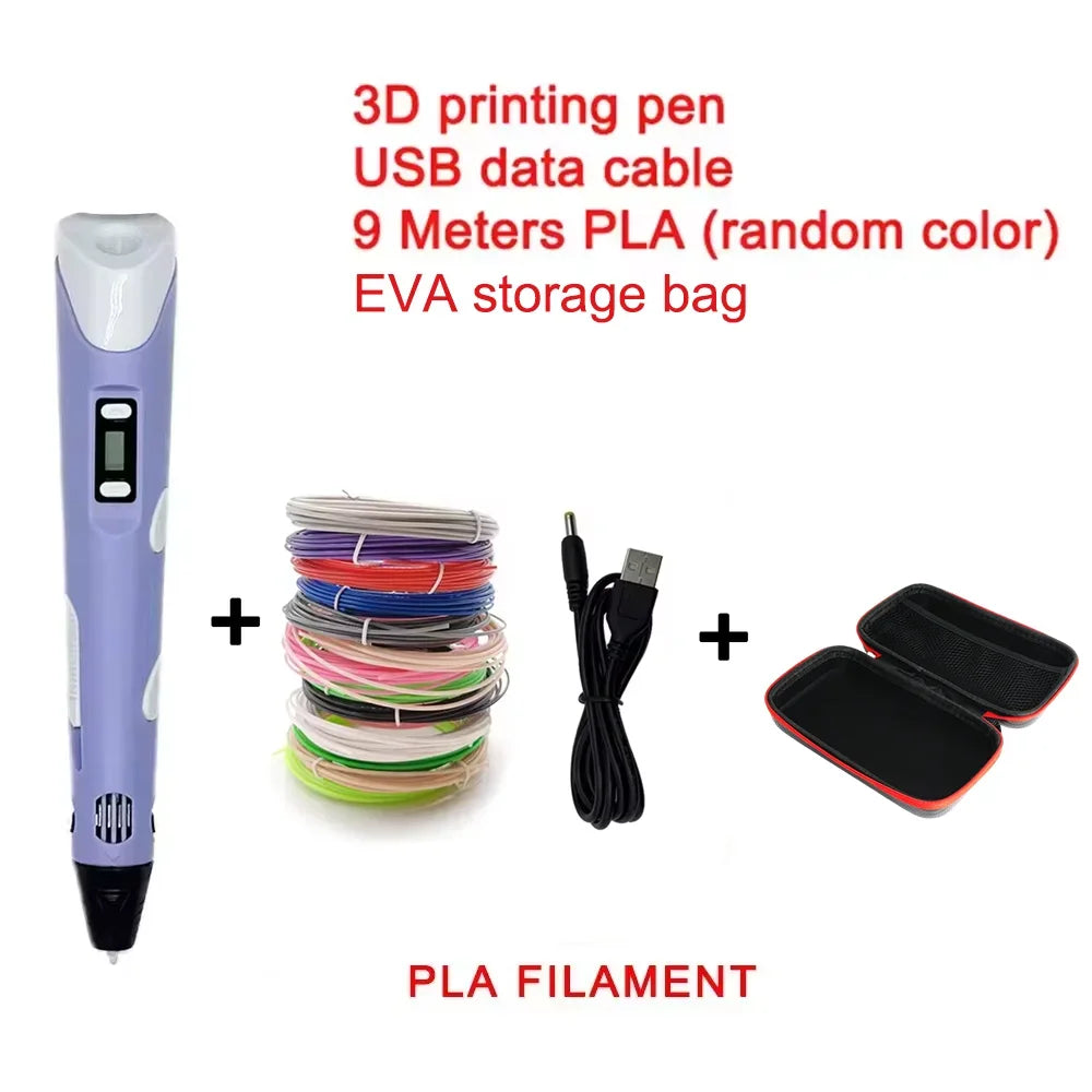 Electronic 3D Printing Pen with PLA & Storage Bag