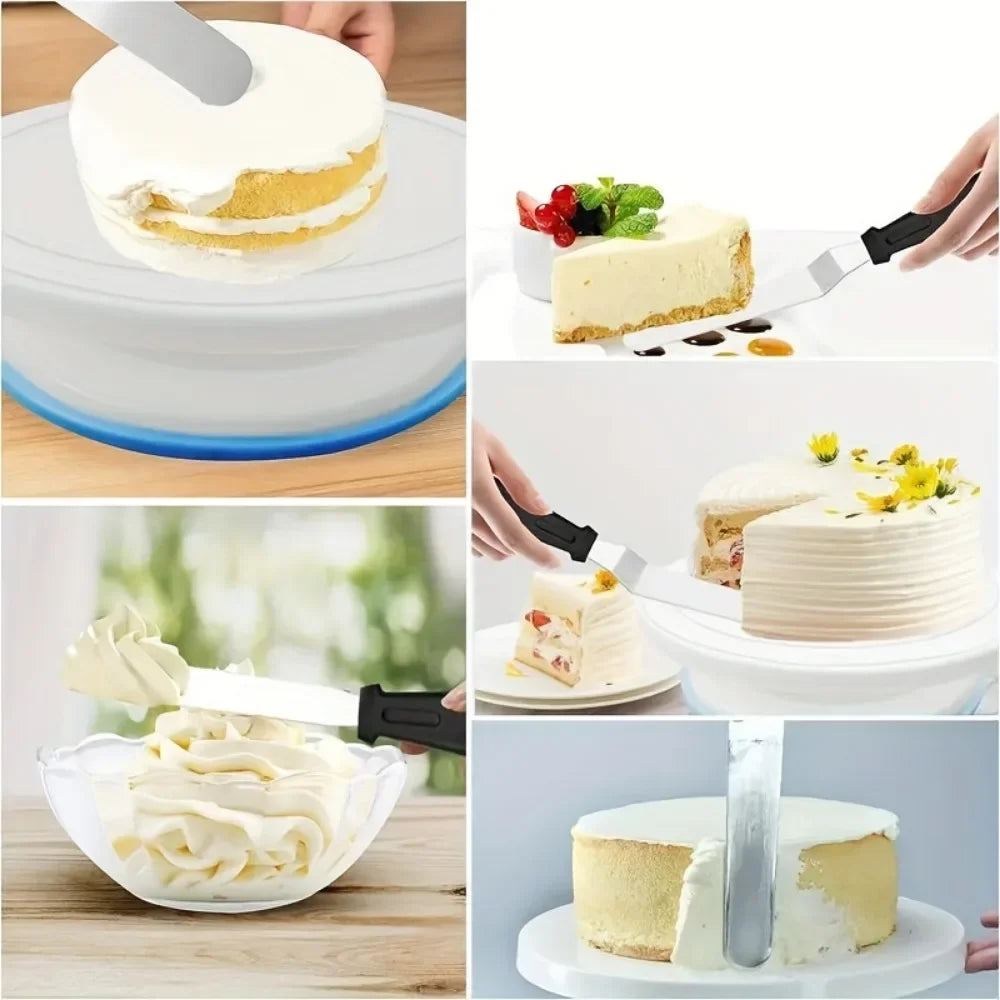 Cake Decorating Supplies Kit Tools Set Baking Accessories with Cake Turntable Pastry Piping Bag, Piping Icing Tips for Beginners